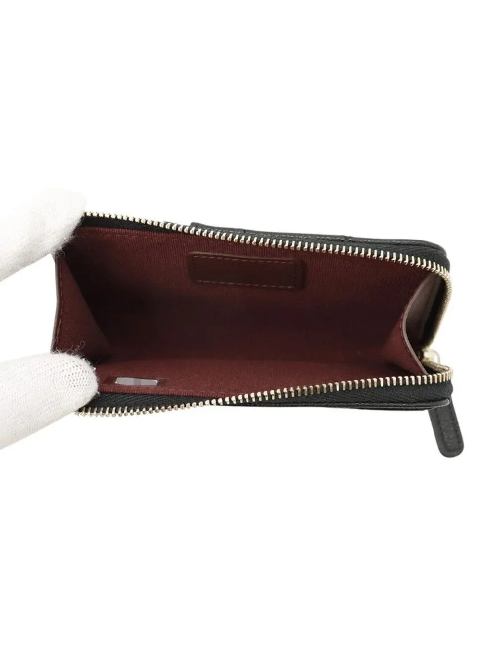 Chanel Trifold Wallet Quilted CC Logo Classic Small Flap Caviar Leather Black